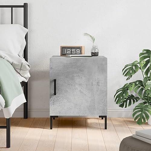 MNISDFL Nachttisch Betongrau Bedside Table kommode mit schubladen for Wohnzimmer Schlafzimmer 40x40x50 cm Holzwerkstoff von MNISDFL