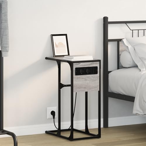 MNISDFL Nachttisch Grau Sonoma nachtschrank kommode mit schubladen for Wohnzimmer Schlafzimmer 41,5 x 26 x 60,5 cm Holzwerkstoff von MNISDFL