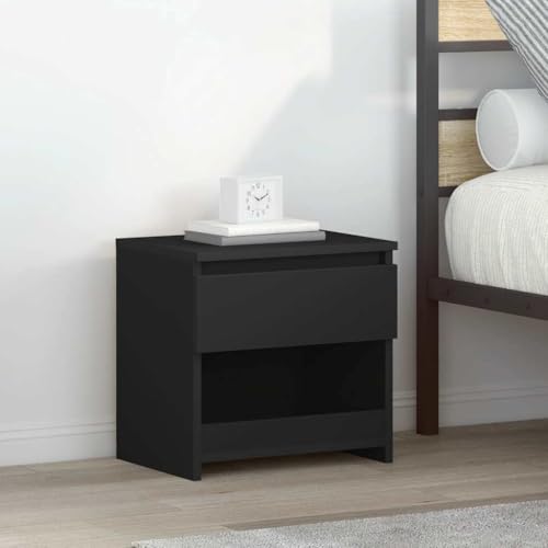 MNISDFL Nachttisch Schwarz Bedside Table nachtschrank for Wohnzimmer Schlafzimmer 40x30x39 cm Holzwerkstoff von MNISDFL