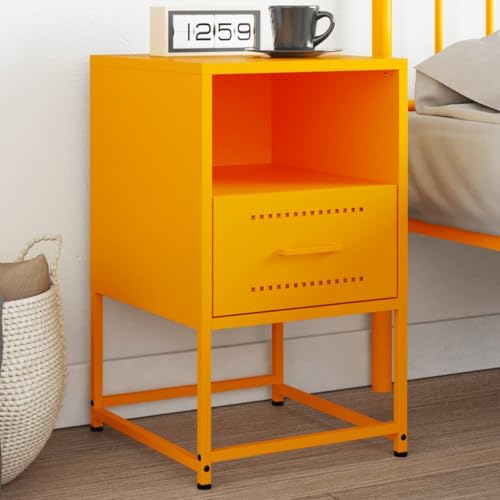 MNISDFL Nachttisch Senfgelb beistelltisch nachttische for Schlafzimmer Zimmer 36x39x60,5 cm Stahl von MNISDFL