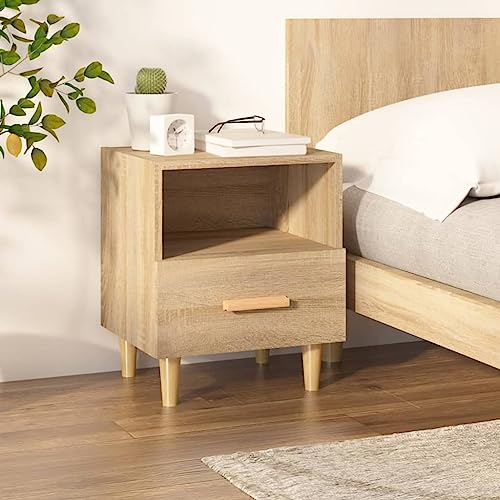 MNISDFL Nachttisch Sonoma-Eiche nachtschrank kommode mit schubladen for Zimmer Wohnzimmer 40x35x47 cm von MNISDFL