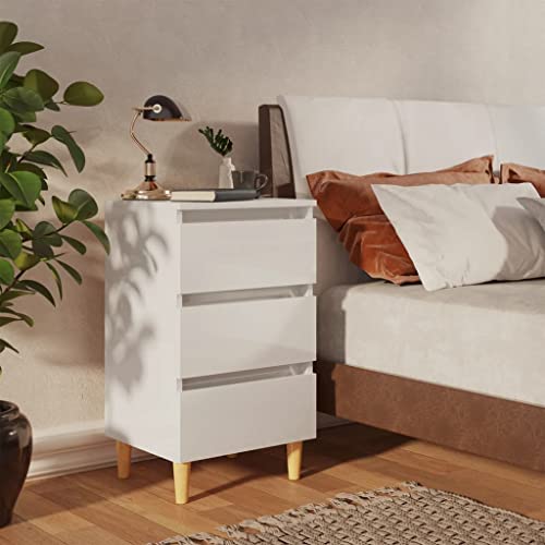 MNISDFL Nachttisch mit Massivholz-Beinen Hochglanz-Weiß kommode mit schubladen nachtschrank for Zimmer Schlafzimmer 40x35x69 cm MNISDFL Nachttisch mit Massivholz-Beinen Hochglanz-Weiß kommode mit schubladen nachtschrank for Zimmer Schlafzimmer 40x35x69 cm von MNISDFL