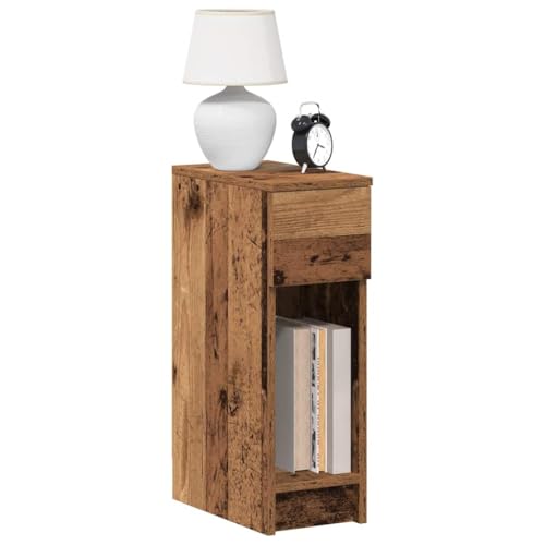 MNISDFL Nachttisch mit Schublade Altholz-Optik nachttisch Bedside Table for Schlafzimmer Zimmer 20x36x60 cm von MNISDFL