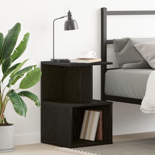 MNISDFL Nachttisch schwarz Eiche nachtschrank kommode mit schubladen for Schlafzimmer Zimmer 35x35x55 cm Holzwerkstoff MNISDFL Nachttisch schwarz Eiche nachtschrank kommode mit schubladen for Schlafzimmer Zimmer 35x35x55 cm Holzwerkstoff von MNISDFL