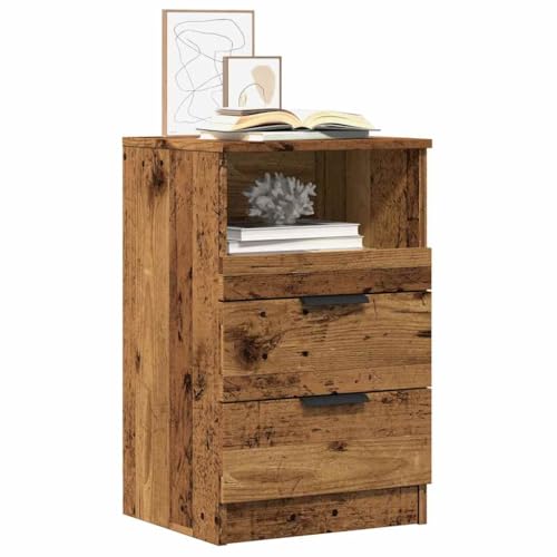 MNISDFL Nachttische 2 STK. Altholz-Optik kommode mit schubladen badschrank schmal for Zimmer Schlafzimmer 40x36x65 cm Holzwerkstoff von MNISDFL