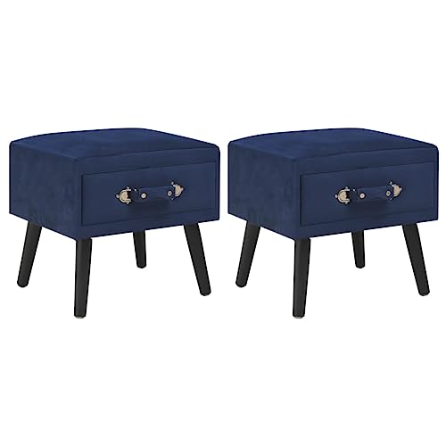 MNISDFL Nachttische 2 STK. Blau badschrank schmal nachttisch for Zimmer Wohnzimmer 40 x 35 x 40 cm Samt von MNISDFL