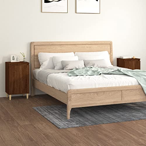 MNISDFL Nachttische 2 STK. Braun Eichen-Optik nachtschrank Bedside Table for Wohnzimmer Schlafzimmer 40x35x70 cm Holzwerkstoff von MNISDFL