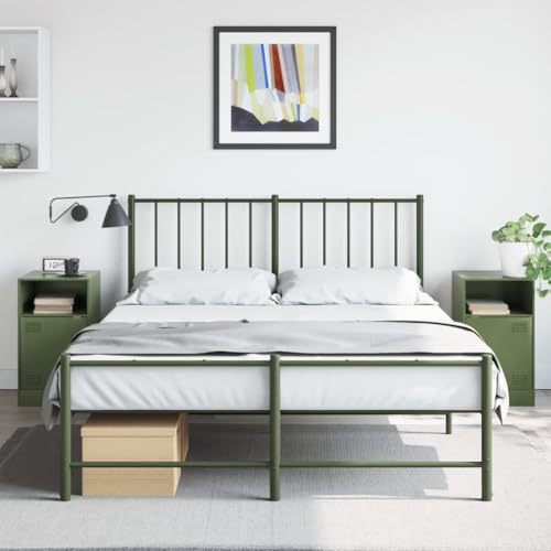 MNISDFL Nachttische 2 STK. Olivgrün badschrank schmal kommode mit schubladen for Wohnzimmer Schlafzimmer 34,5x39x62 cm Stahl MNISDFL Nachttische 2 STK. Olivgrün badschrank schmal kommode mit schubladen for Wohnzimmer Schlafzimmer 34,5x39x62 cm Stahl von MNISDFL
