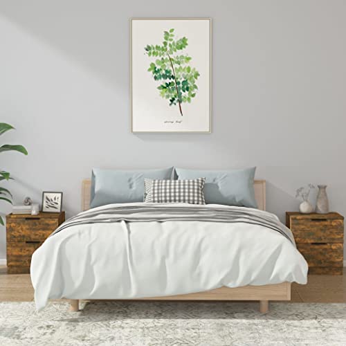 MNISDFL Nachttische 2 STK. Räuchereiche Holzwerkstoff badschrank schmal Bedside Table for Zimmer Wohnzimmer von MNISDFL