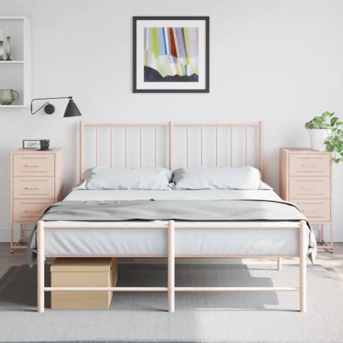 MNISDFL Nachttische 2 STK. Rosa nachttische badschrank schmal for Wohnzimmer Zimmer 36x39x78 cm Stahl von MNISDFL