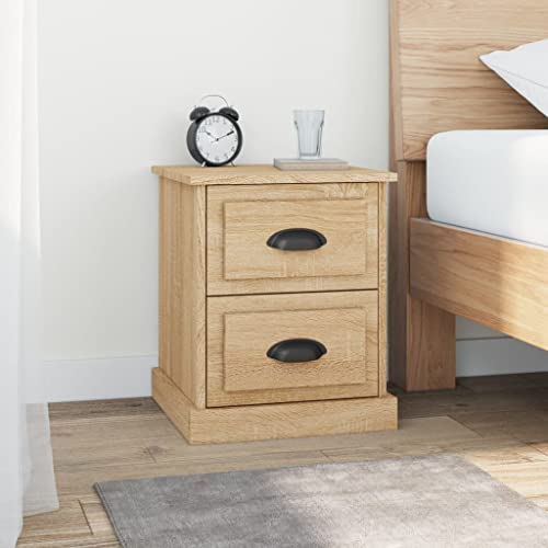 MNISDFL Nachttische 2 STK. Sonoma-Eiche nachtschrank kommode mit schubladen for Zimmer Schlafzimmer 39x39x47,5 cm Holzwerkstoff von MNISDFL