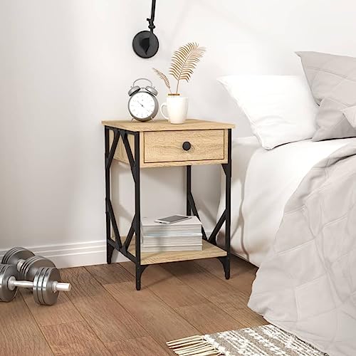 MNISDFL Nachttische 2 STK. Sonoma-Eiche nachttische nachttisch for Wohnzimmer Schlafzimmer 40x42x60 cm Holzwerkstoff von MNISDFL