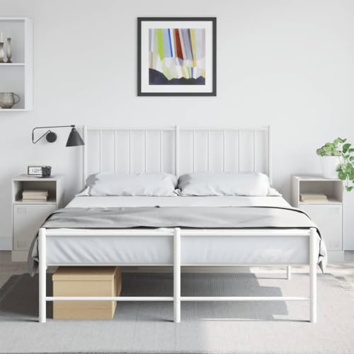 MNISDFL Nachttische 2 STK. Weiß kommode mit schubladen Bedside Table for Schlafzimmer Wohnzimmer 34,5x39x62 cm Stahl von MNISDFL