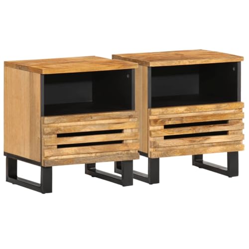 MNISDFL Nachttische 2 STK. badschrank schmal nachttisch for Zimmer Wohnzimmer 40x34x46 cm Raues Mangoholz MNISDFL Nachttische 2 STK. badschrank schmal nachttisch for Zimmer Wohnzimmer 40x34x46 cm Raues Mangoholz von MNISDFL