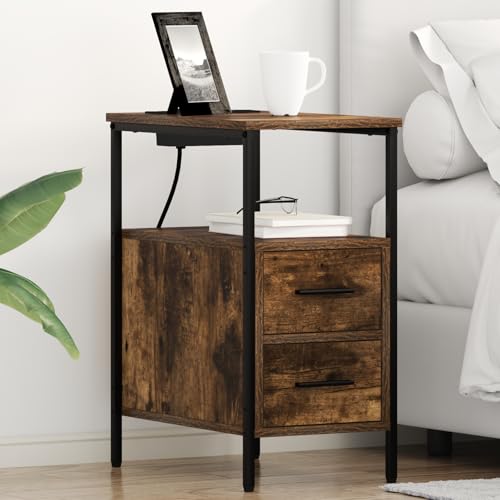 MNISDFL Nachttische 2 pcs Räuchereiche Bedside Table nachtschrank for Wohnzimmer Schlafzimmer 30 x 48 x 61 cm Holzwerkstoff von MNISDFL