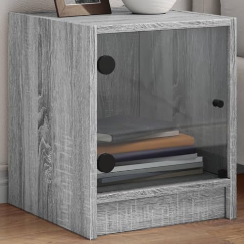 MNISDFL Nachttische mit Glastüren 2 STK. Grau Sonoma nachttisch badschrank schmal for Schlafzimmer Wohnzimmer 35x37x42 cm MNISDFL Nachttische mit Glastüren 2 STK. Grau Sonoma nachttisch badschrank schmal for Schlafzimmer Wohnzimmer 35x37x42 cm von MNISDFL