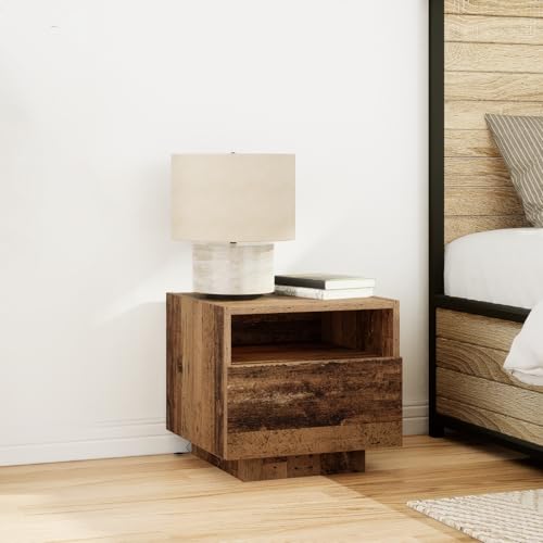 MNISDFL Nachttische mit LED-Leuchten 2 STK. Altholz kommode mit schubladen nachttische for Zimmer Schlafzimmer 40x39x37 cm MNISDFL Nachttische mit LED-Leuchten 2 STK. Altholz kommode mit schubladen nachttische for Zimmer Schlafzimmer 40x39x37 cm von MNISDFL