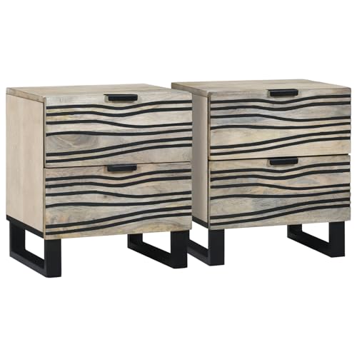 MNISDFL Nachttische mit Schubladen 2 pcs Walnuss kommode mit schubladen nachtschrank for Wohnzimmer Schlafzimmer 40 x 33.5 x 46 cm von MNISDFL