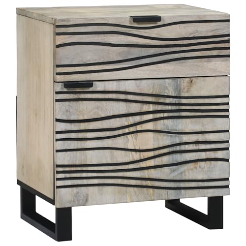 MNISDFL Nachttische mit Schubladen Weiß und Schwarz badschrank schmal Bedside Table for Schlafzimmer Zimmer 50 x 33 x 60 cm von MNISDFL