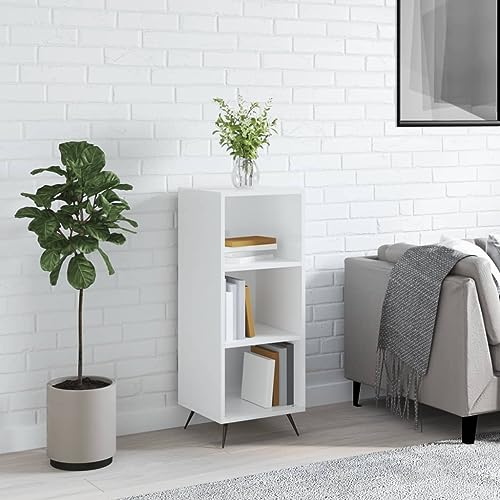 MNISDFL Regalschrank Hochglanz-Weiß kleiderschrank gartenschrank for Schlafzimmer Wohnzimmer 34,5x32,5x90 cm Holzwerkstoff von MNISDFL