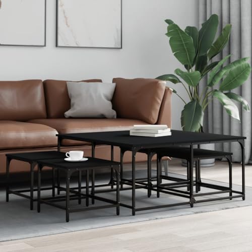 MNISDFL Satztische 5 STK. Schwarz Holzwerkstoff Wohnzimmer möbel wohnzimmertisch for Innenraum Wohnzimmer MNISDFL Satztische 5 STK. Schwarz Holzwerkstoff Wohnzimmer möbel wohnzimmertisch for Innenraum Wohnzimmer von MNISDFL
