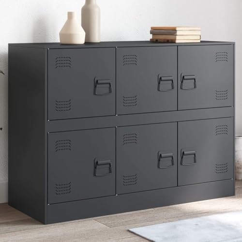 MNISDFL Sideboard Anthrazit flurschrank gartenschrank for Büro Innenraum 99x39x73 cm Stahl MNISDFL Sideboard Anthrazit flurschrank gartenschrank for Büro Innenraum 99x39x73 cm Stahl von MNISDFL