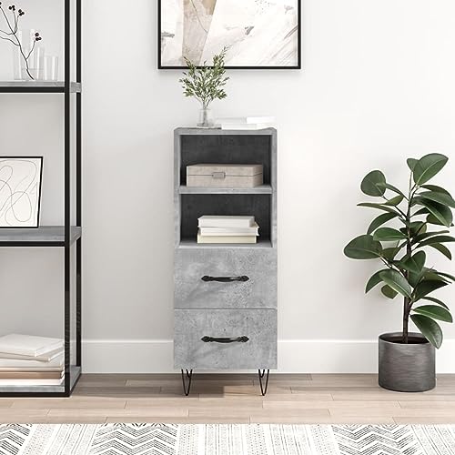 MNISDFL Sideboard Betongrau sideboards gartenschrank for Wohnzimmer Schlafzimmer 34,5x34x90 cm Holzwerkstoff von MNISDFL