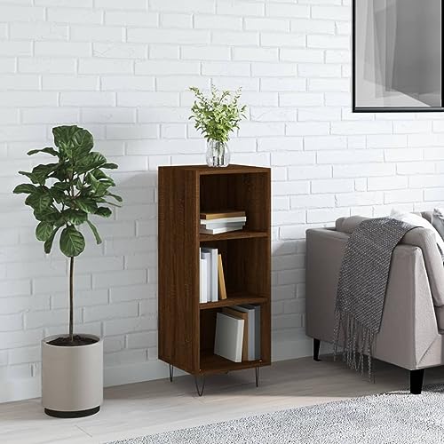 MNISDFL Sideboard Braun Eichen-Optik gartenschrank flurschrank for Büro Innenraum 34,5x32,5x90 cm Holzwerkstoff von MNISDFL