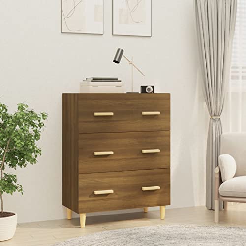 MNISDFL Sideboard Braun Eichen-Optik gartenschrank flurschrank for Wohnzimmer Schlafzimmer 70x34x90 cm Holzwerkstoff von MNISDFL