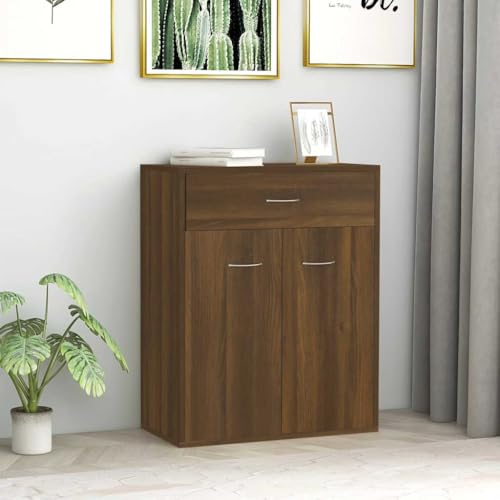 MNISDFL Sideboard Braun Eichen-Optik sideboards Schrank for Wohnzimmer Innenraum 60x30x75 cm Holzwerkstoff von MNISDFL