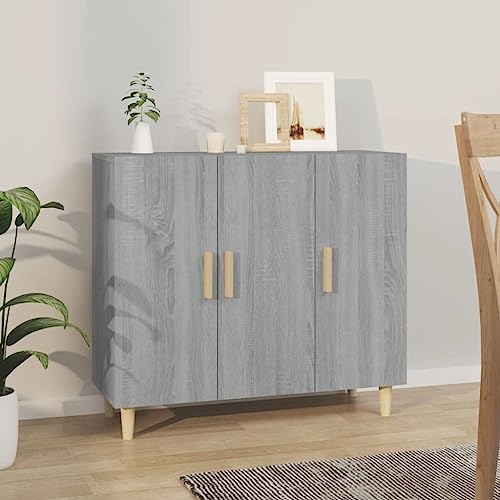 MNISDFL Sideboard Grau Sonoma flurschrank kleiderschrank for Büro Wohnzimmer 90x34x80 cm Holzwerkstoff MNISDFL Sideboard Grau Sonoma flurschrank kleiderschrank for Büro Wohnzimmer 90x34x80 cm Holzwerkstoff von MNISDFL