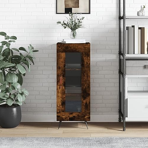 MNISDFL Sideboard Räuchereiche gartenschrank Schrank for Innenraum Büro 34,5x34x90 cm Holzwerkstoff von MNISDFL
