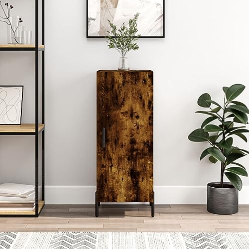 MNISDFL Sideboard Räuchereiche gartenschrank gartenschrank for Innenraum Wohnzimmer 34,5x34x90 cm Holzwerkstoff von MNISDFL