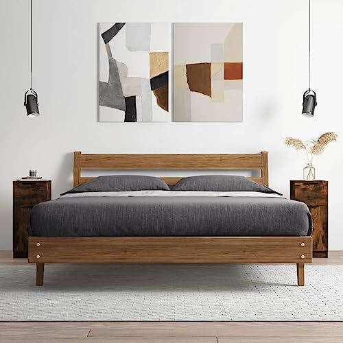 MNISDFL Sideboard Räuchereiche kleiderschrank flurschrank for Wohnzimmer Büro 30x30x70 cm Holzwerkstoff von MNISDFL