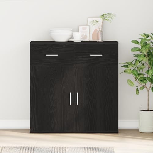 MNISDFL Sideboard Schwarze Eiche flurschrank kleiderschrank for Schlafzimmer Innenraum 79 x 38 x 80 cm Holzwerkstoff von MNISDFL