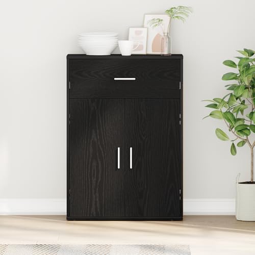 MNISDFL Sideboard Schwarze Eiche gartenschrank kleiderschrank for Innenraum Wohnzimmer 79 x 38 x 80 cm Holzwerkstoff von MNISDFL