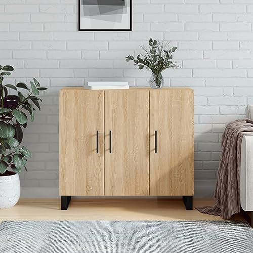 MNISDFL Sideboard Sonoma-Eiche gartenschrank kleiderschrank for Wohnzimmer Innenraum 90x34x80 cm Holzwerkstoff MNISDFL Sideboard Sonoma-Eiche gartenschrank kleiderschrank for Wohnzimmer Innenraum 90x34x80 cm Holzwerkstoff von MNISDFL