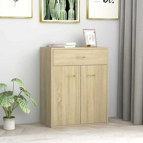 MNISDFL Sideboard Sonoma-Eiche kommoden flurschrank for Wohnzimmer Schlafzimmer 60x30x75 cm Holzwerkstoff von MNISDFL