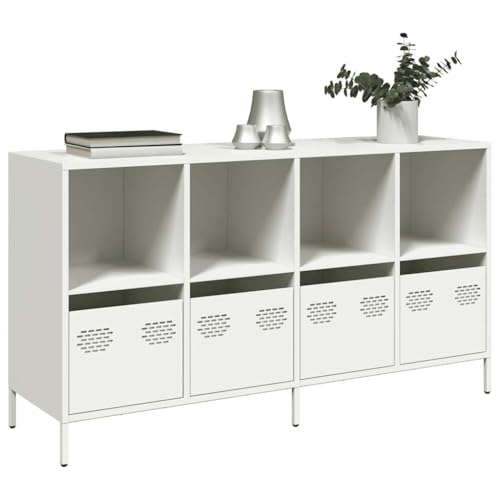 MNISDFL Sideboard Weiß gartenschrank Schrank for Wohnzimmer Büro 135x39x73,5 cm Kaltgewalzter Stahl MNISDFL Sideboard Weiß gartenschrank Schrank for Wohnzimmer Büro 135x39x73,5 cm Kaltgewalzter Stahl von MNISDFL