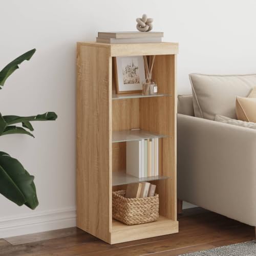 MNISDFL Sideboard mit LED-Leuchten Sonoma-Eiche kleiderschrank gartenschrank for Innenraum Wohnzimmer 41x37x100 cm MNISDFL Sideboard mit LED-Leuchten Sonoma-Eiche kleiderschrank gartenschrank for Innenraum Wohnzimmer 41x37x100 cm von MNISDFL