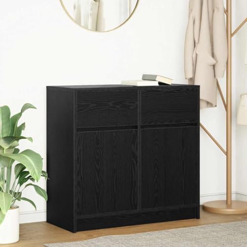 MNISDFL Sideboard mit Schublade Schwarz Eichen-Optik gartenschrank flurschrank for Schlafzimmer Innenraum 80x34x76 cm MNISDFL Sideboard mit Schublade Schwarz Eichen-Optik gartenschrank flurschrank for Schlafzimmer Innenraum 80x34x76 cm von MNISDFL