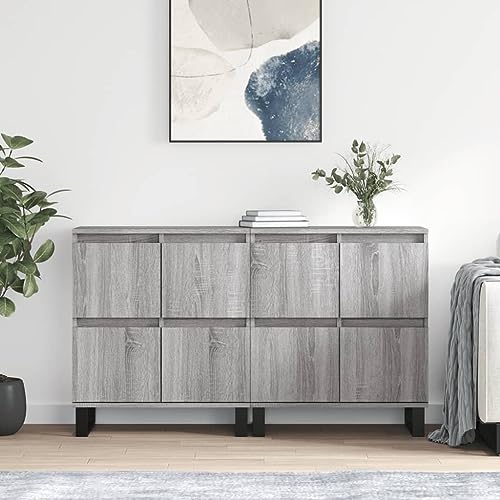 MNISDFL Sideboards 2 STK. Grau Sonoma Holzwerkstoff flurschrank gartenschrank for Schlafzimmer Büro von MNISDFL