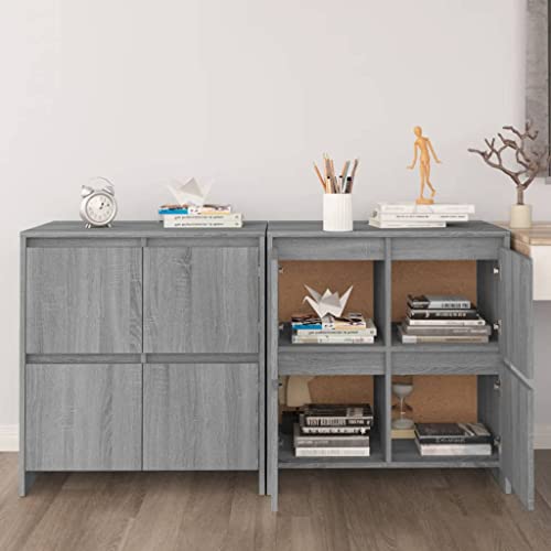 MNISDFL Sideboards 2 STK. Grau Sonoma gartenschrank kommoden for Büro Schlafzimmer 70x41x75 cm Holzwerkstoff von MNISDFL