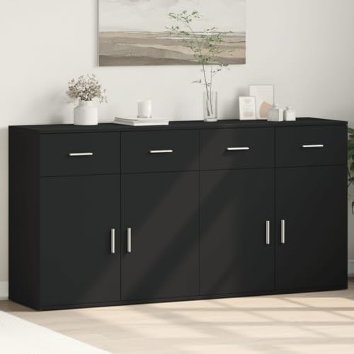 MNISDFL Sideboards 2 STK. Schwarz gartenschrank flurschrank for Wohnzimmer Büro 79x38x80 cm Holzwerkstoff MNISDFL Sideboards 2 STK. Schwarz gartenschrank flurschrank for Wohnzimmer Büro 79x38x80 cm Holzwerkstoff von MNISDFL
