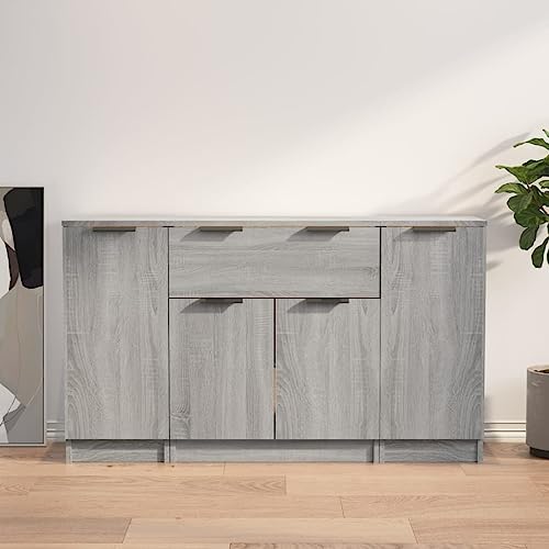 MNISDFL Sideboards 3 STK. Grau Sonoma Holzwerkstoff gartenschrank kleiderschrank for Innenraum Büro MNISDFL Sideboards 3 STK. Grau Sonoma Holzwerkstoff gartenschrank kleiderschrank for Innenraum Büro von MNISDFL