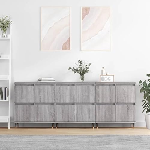 MNISDFL Sideboards 3 STK. Grau Sonoma Holzwerkstoff kleiderschrank gartenschrank for Büro Schlafzimmer MNISDFL Sideboards 3 STK. Grau Sonoma Holzwerkstoff kleiderschrank gartenschrank for Büro Schlafzimmer von MNISDFL