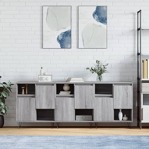 MNISDFL Sideboards 3 STK. Grau Sonoma Holzwerkstoff kleiderschrank sideboards for Wohnzimmer Schlafzimmer MNISDFL Sideboards 3 STK. Grau Sonoma Holzwerkstoff kleiderschrank sideboards for Wohnzimmer Schlafzimmer von MNISDFL