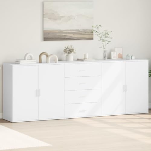 MNISDFL Sideboards 3 STK. Weiß Holzwerkstoff gartenschrank kleiderschrank for Schlafzimmer Büro MNISDFL Sideboards 3 STK. Weiß Holzwerkstoff gartenschrank kleiderschrank for Schlafzimmer Büro von MNISDFL