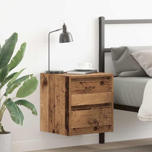 MNISDFL Wand-Nachttisch Altholz-Optik badschrank schmal nachtschrank for Schlafzimmer Wohnzimmer 38x34x40 cm MNISDFL Wand-Nachttisch Altholz-Optik badschrank schmal nachtschrank for Schlafzimmer Wohnzimmer 38x34x40 cm von MNISDFL
