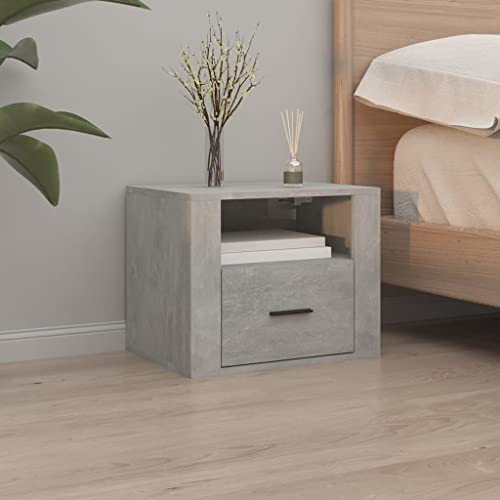MNISDFL Wand-Nachttisch Betongrau kommode mit schubladen badschrank schmal for Schlafzimmer Wohnzimmer 50x36x40 cm von MNISDFL